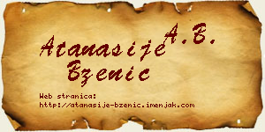 Atanasije Bzenić vizit kartica